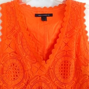 French Connection orange crochet dress size 10